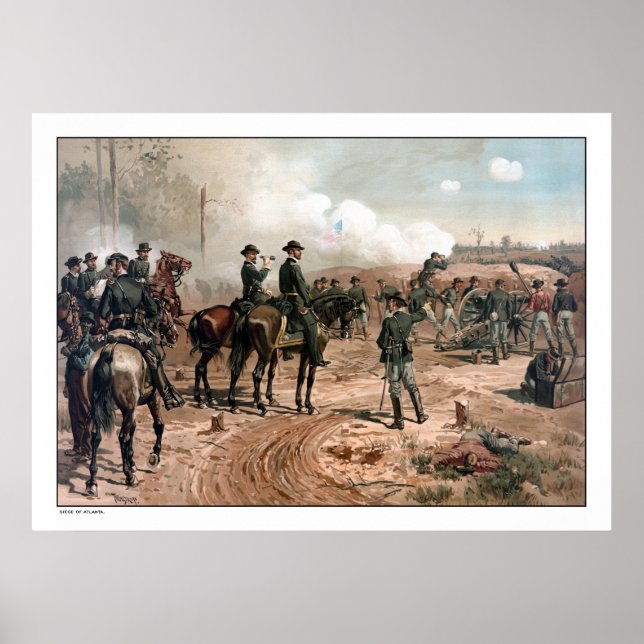 Póster El asedio de Atlanta — Guerra Civil (Frente)
