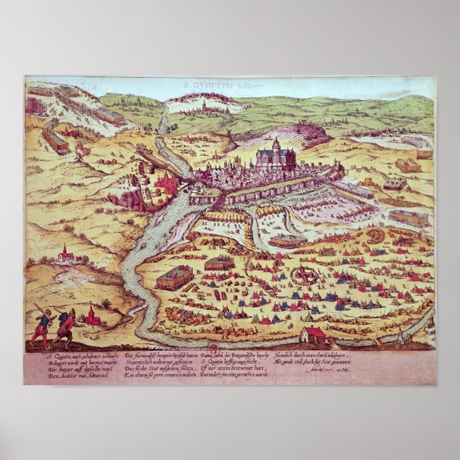 Póster El asedio de St. Quentin, 27 de julio de 1557 (Frente)