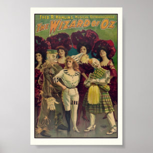 Póster El asistente del afiche musical musical de Oz de 1