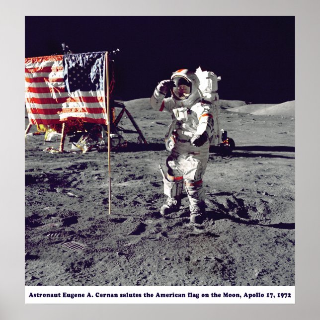 Póster El astronauta Cernán en la Luna Apolo 17 1972 (Frente)