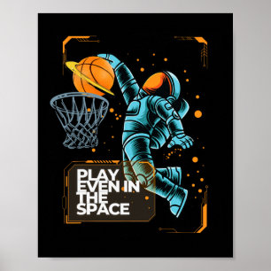 Póster El Astronauta Del Sketll Dunkin Juega Al Sketll In