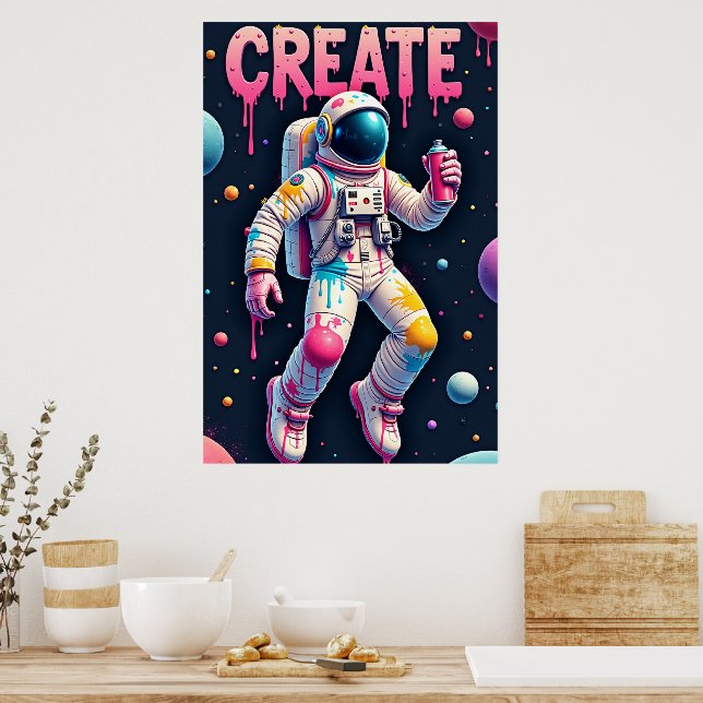 Póster El Astronauta Grafitero (Cocina)