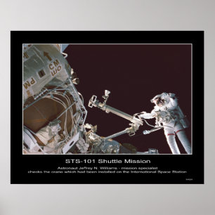 Póster El astronauta Jeffrey N. Williams comprueba la