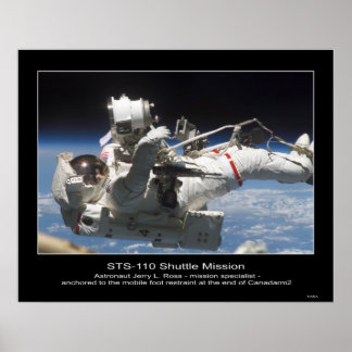 Póster El astronauta Jerry L. Ross anclado al móvil