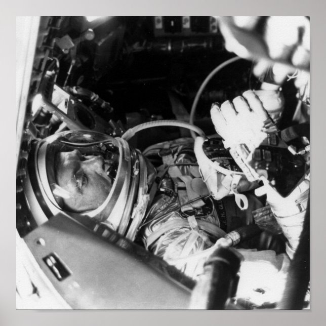 Póster El astronauta John Glenn dentro de la amistad 7 (Frente)
