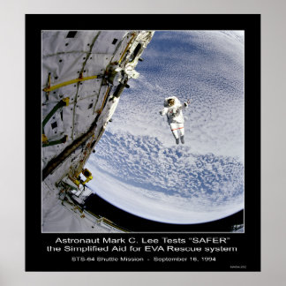 Póster El astronauta Mark C. Lee prueba sistema de rescat