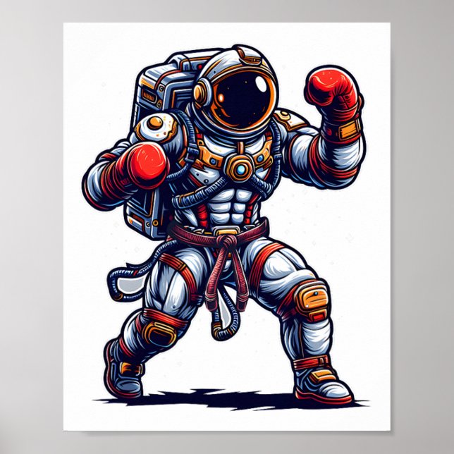 Póster El astronauta Muay Thai Boxing Karate Kickboxing M (Frente)