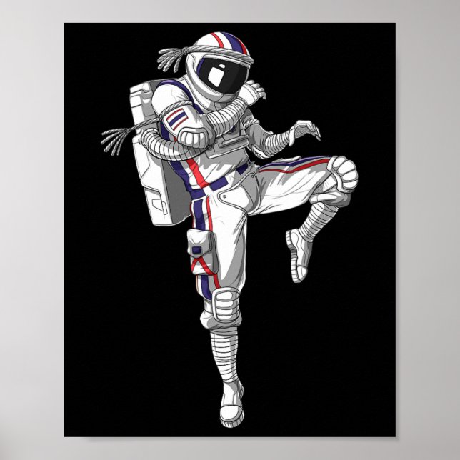 Póster El astronauta Muay Thai Boxing Karate Kickboxing M (Frente)