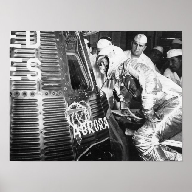 Póster El astronauta Scott Carpenter inspecciona Aurora 7 (Frente)