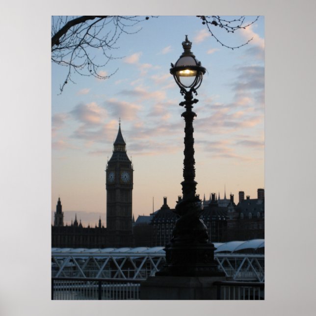 Póster El atardecer sobre el Támesis (Frente)