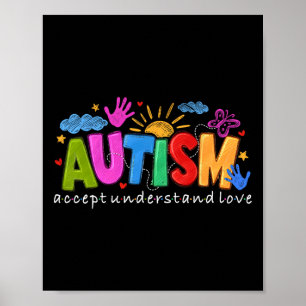 Póster El autismo acepta entender el amor entender el aut