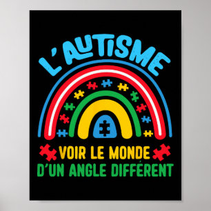 Póster El Autismo Consciente Del Mundo Desde Un Ángulo Au