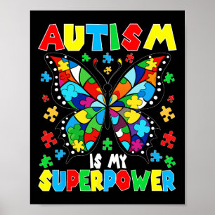 Póster El Autismo De La Mariposa Cuta Es Mi Chica De Auti