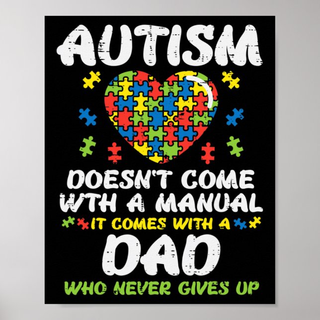 Póster El Autismo De Los Hombres No Viene Con El Rompecab (Frente)