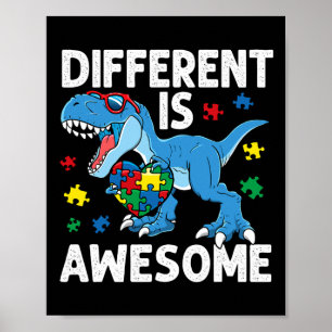 Póster El autismo de los niños es diferente es asombroso 