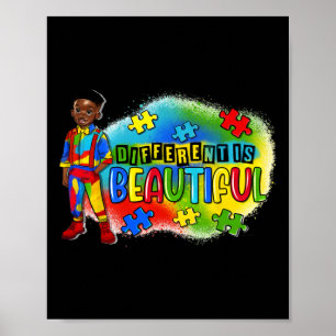 Póster El Autismo De Los Niños Negros Es Diferente Es El 