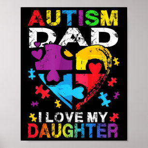 Póster El autismo del rompecabezas del corazón papá me en
