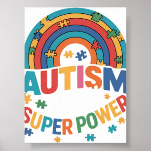Póster El autismo es mi superpoder ADHD Puzzle Conciencia