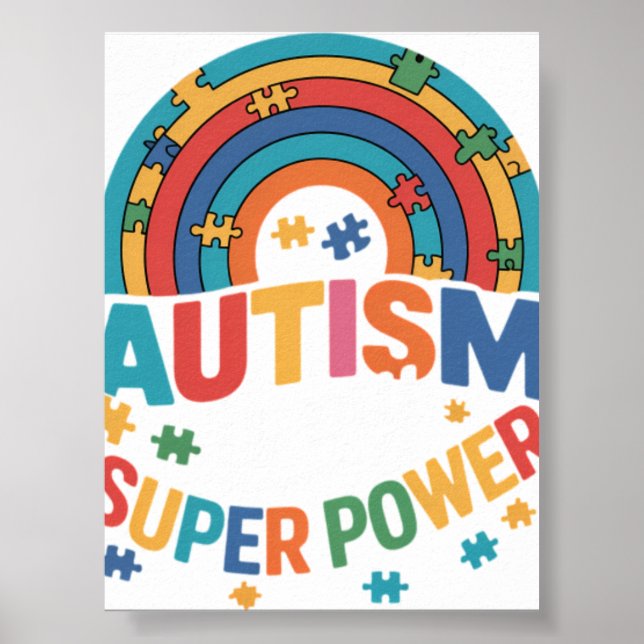 Póster El autismo es mi superpoder ADHD Puzzle Conciencia (Frente)
