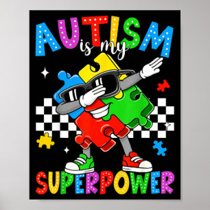Póster El autismo es superpoder conciencia de autismo hac