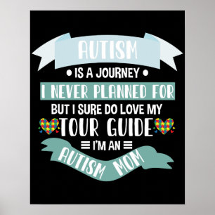 Póster El Autismo Mamá Autismo Es Un Viaje Que Nunca Plan