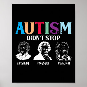 Póster El autismo no detuvo a personas famosas Conciencia