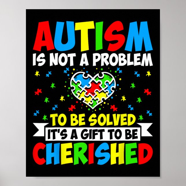 Póster El Autismo No Es Un Problema Que Hay Que Resolver: (Frente)