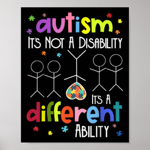 Póster El Autismo No Una Discapacidad Es Una Habilidad Di