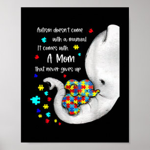 Póster El autismo no viene con un manual viene con un