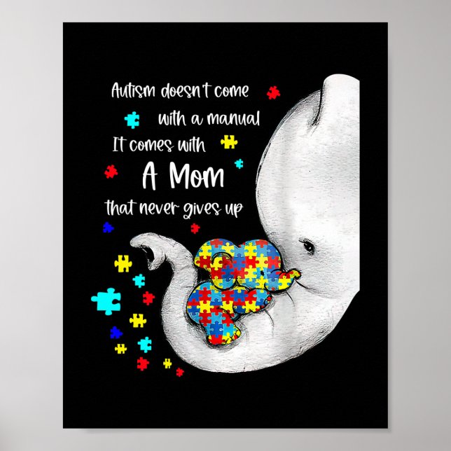 Póster El autismo no viene con un manual viene con un (Frente)