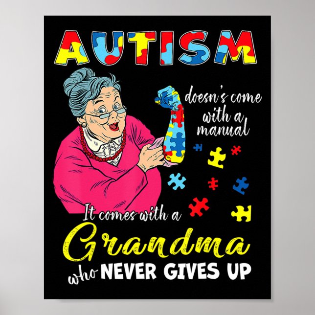Póster El autismo no viene con una abuela manual que neve (Frente)