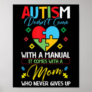Póster El Autismo No Viene Con Una Conciencia Manual Con 