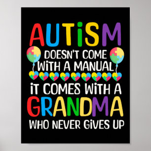 Póster El autismo no viene con una conciencia manual del