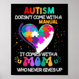 Póster El autismo que mamá no viene con un autismo manual