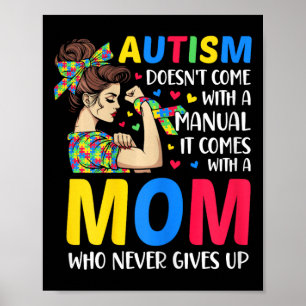 Póster El autismo que mamá no viene con un autismo manual