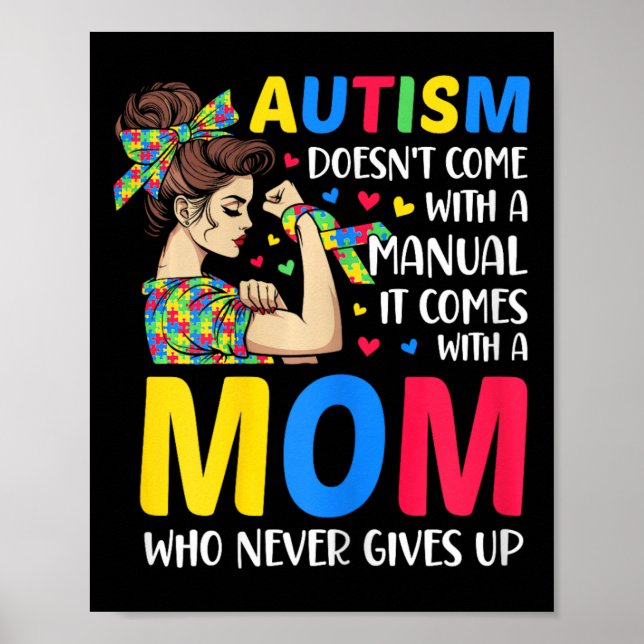 Póster El autismo que mamá no viene con un autismo manual (Frente)