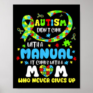Póster El autismo que mamá no viene con un autismo manual