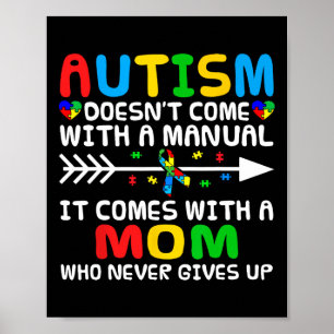 Póster El autismo que mamá no viene con un autismo manual