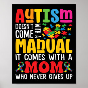 Póster El autismo que mamá no viene con un autismo manual