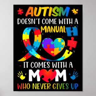 Póster El autismo que mamá no viene con un autismo manual