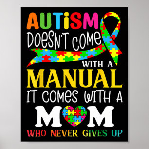 Póster El autismo que mamá no viene con un autismo manual
