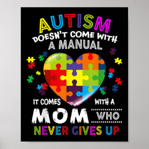 Póster El Autismo Que Mamá No Viene Con Un Autismo Manual