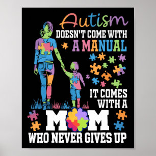 Póster El autismo que mamá no viene con un autismo manual