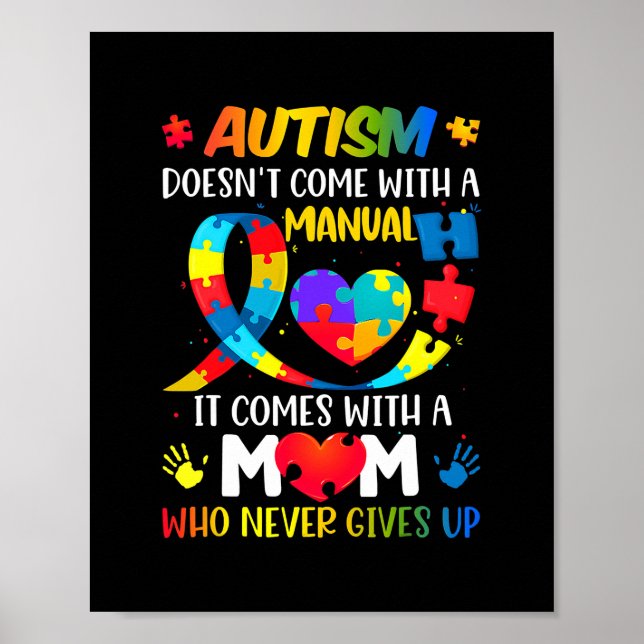 Póster El autismo que mamá no viene con una mujer manual (Frente)
