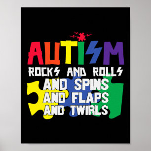 Póster El Autismo Rodea Los Giros Y Giros