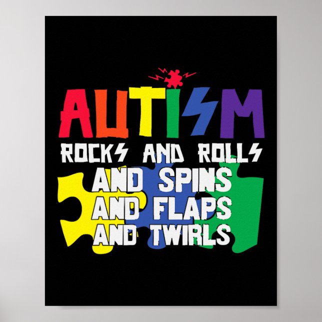 Póster El Autismo Rodea Los Giros Y Giros (Frente)