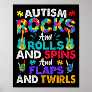 Póster El Autismo Rodea Y Gira Y Dura Conciencia Sobre El