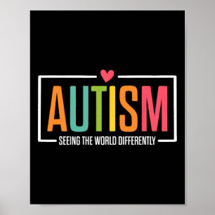 Póster El autismo ve el mundo de manera diferente como un