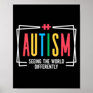 Póster El autismo ve el mundo de manera diferente como un