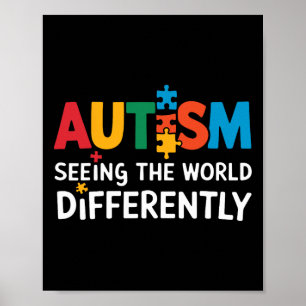 Póster El autismo ve el mundo de manera diferente como un